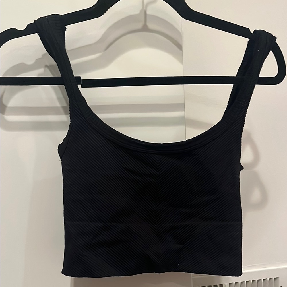 Nikibiki Black Ribbed Crop Top